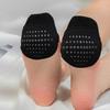 1 Pair Women Sheer Mesh Toe Cover with Padding Non-Skid Bottom Toe Topper Liner Forefoot Pads Cushion Half Socks Insoles