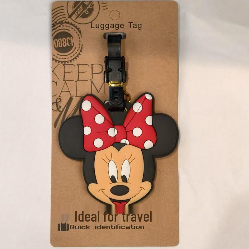 Cute Cartoon Bowknot Silicone Luggage Tag - White Palm Design