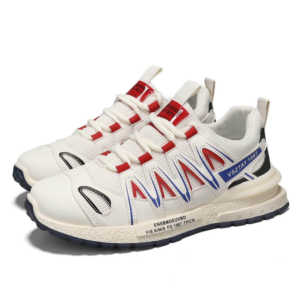 Обувь для мужчин Модные кроссовки Повседневная обувь Прогулочная обувь Повседневные кроссовки Противоскользящая походная обувь для тренировок 39 красный/белый