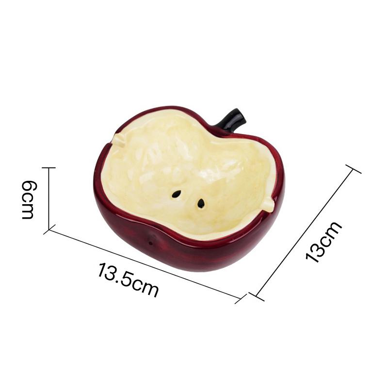 Cute Apple Ceramic Ashtray Smoking Accessory Home Decor Desktop Ornament