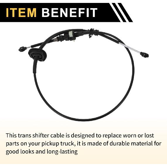 Automatic Transmission Gear Shifter Cable for Ford F-150 1992-1997 for Ford F-250 1992-1997 Auto Trans Gear Shift Control Lever Cable Metal Black