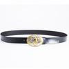 Men's Whole Cowhide Casual Belt White K Gold Buckle Smooth Buckle Board Buckle Belt