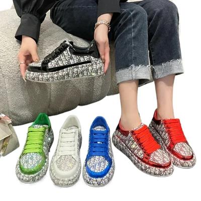 Damen Casual Strass Schuhe Handgefertigte Diamant Intarsien Mode Board Schuhe Trend Vielseitige Dicke Sohlen Party Sport Schuhe