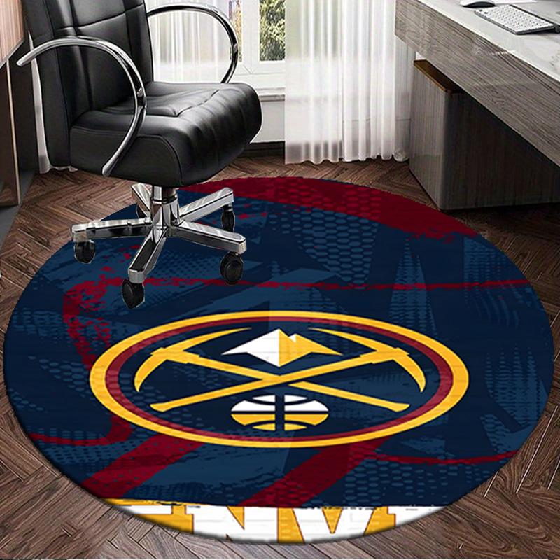 Denver Basketball Team Round Rug for Livingroom,Bedroom, Palyroom, Chair Rug, Area Rug, Circle Carpet, Large Size Fan Christmas Gift