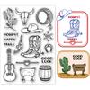 PVC Plastic Stamps for DIY Scrapbooking Photo Album Decorative Cards Making Stamp Sheets Western Cowboy Theme 16x11x0.3cm
