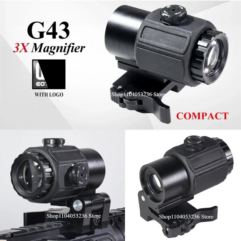 Tactical E*t*ch G33 G43 G45 Sight Fixed 3X 5X Magnifier Scope with Quick Disassembly and Flipping for Airsoft Hunting Collimator