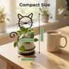 Cute Cat Shaped Metal Pen Holder With Non Slip Base Storage Cup For Home Office Stationery Organization