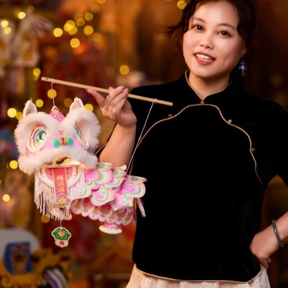 2026 New Year Lion Dance Lantern Ancient Handmade Lantern New Year Lantern  Birthday Celebration