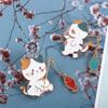 Jewelry Accessories Decoration Funny Cats Cat Brooch Badge Pin Enamel Brooch Cat Fishing Brooch