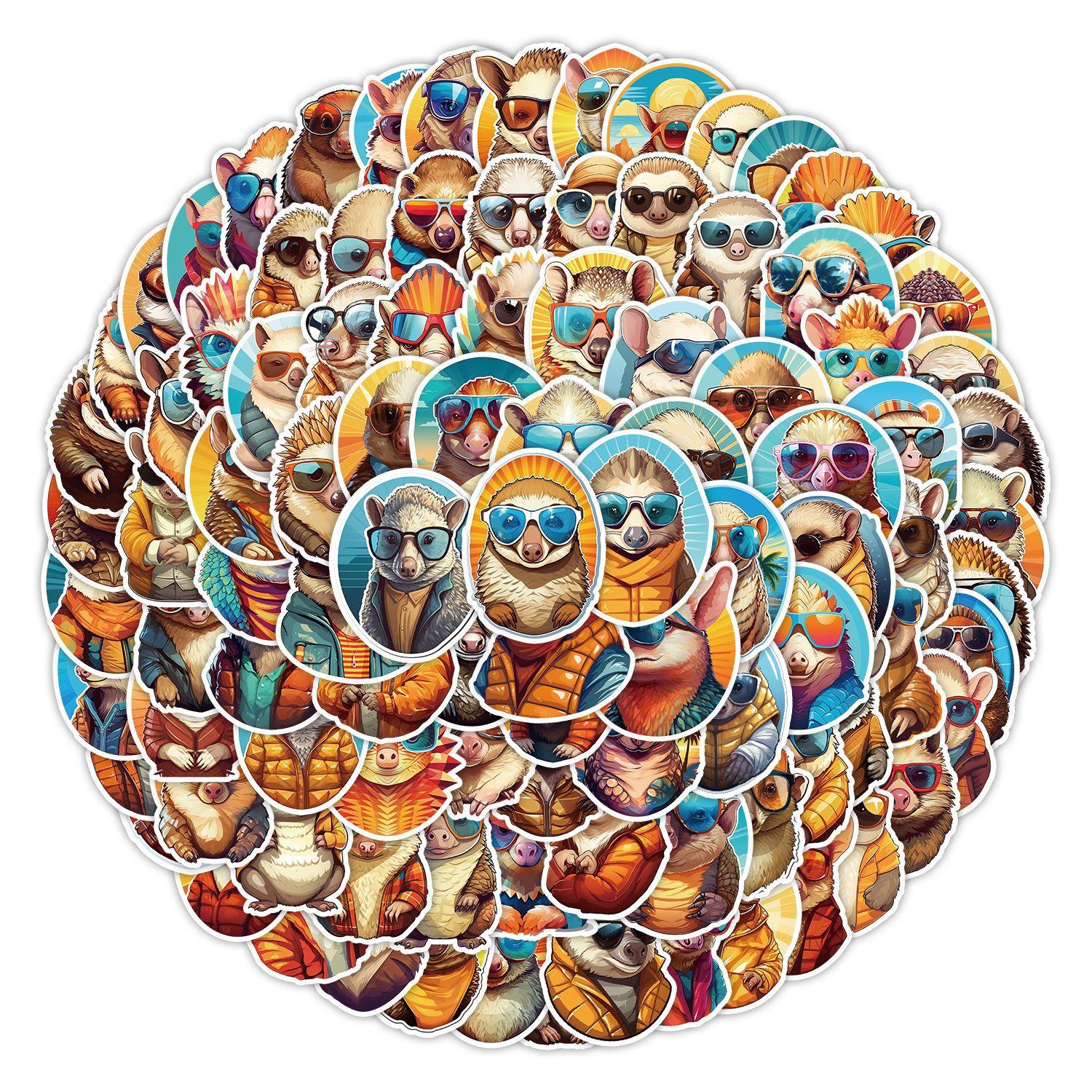 

100 Anthropomorphic Mole Doodle Stickers Skateboard Suitcase Car Decoration Stickers Waterproof Creative Hand Note Stickers