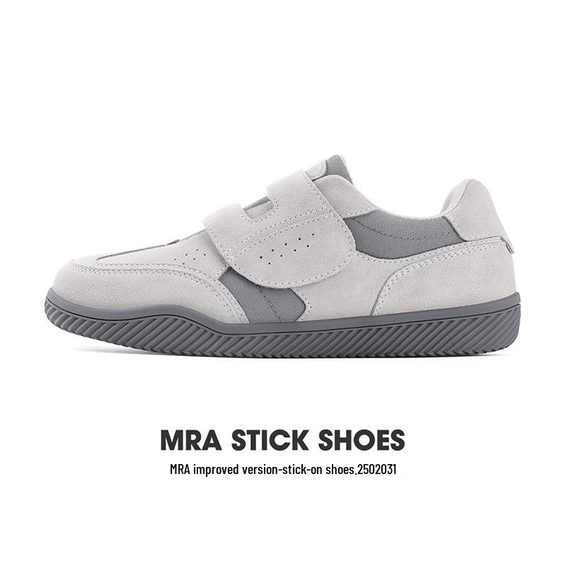 

Мужские кроссовки MRA 2025 на липучке, белые, для тренировок - Слипоны на тонкой подошве, спортивные повседневные кроссовки 42 серый