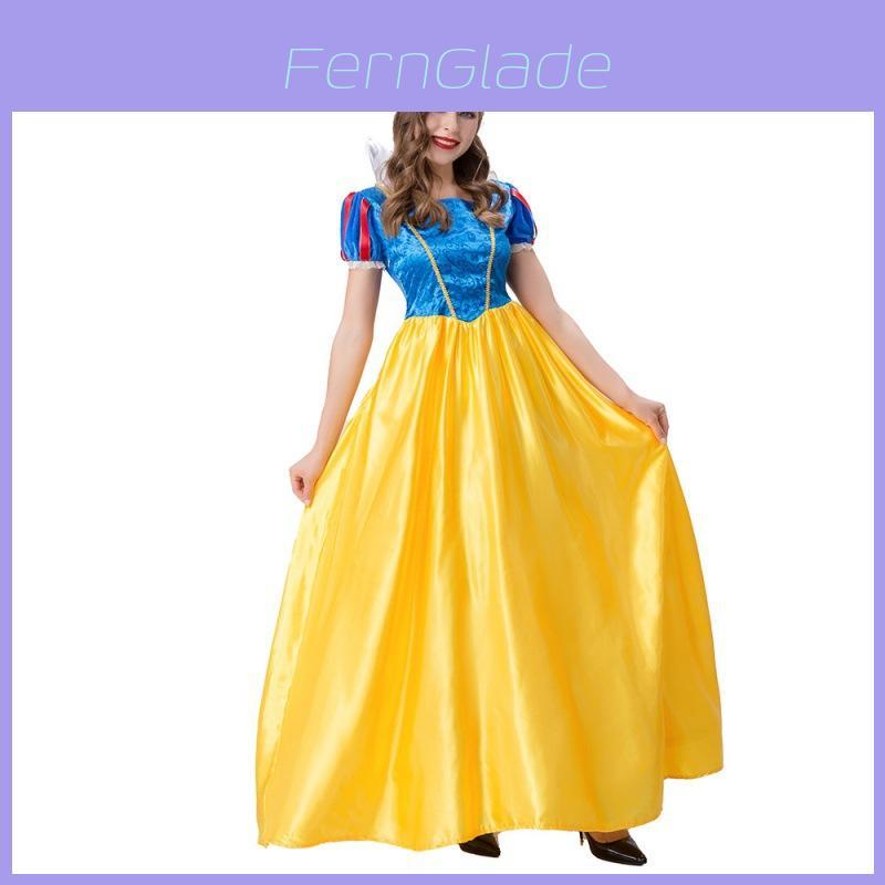 Elegant Long White Snow Princess Costume For Halloween Themed Events In Polyester Fabric