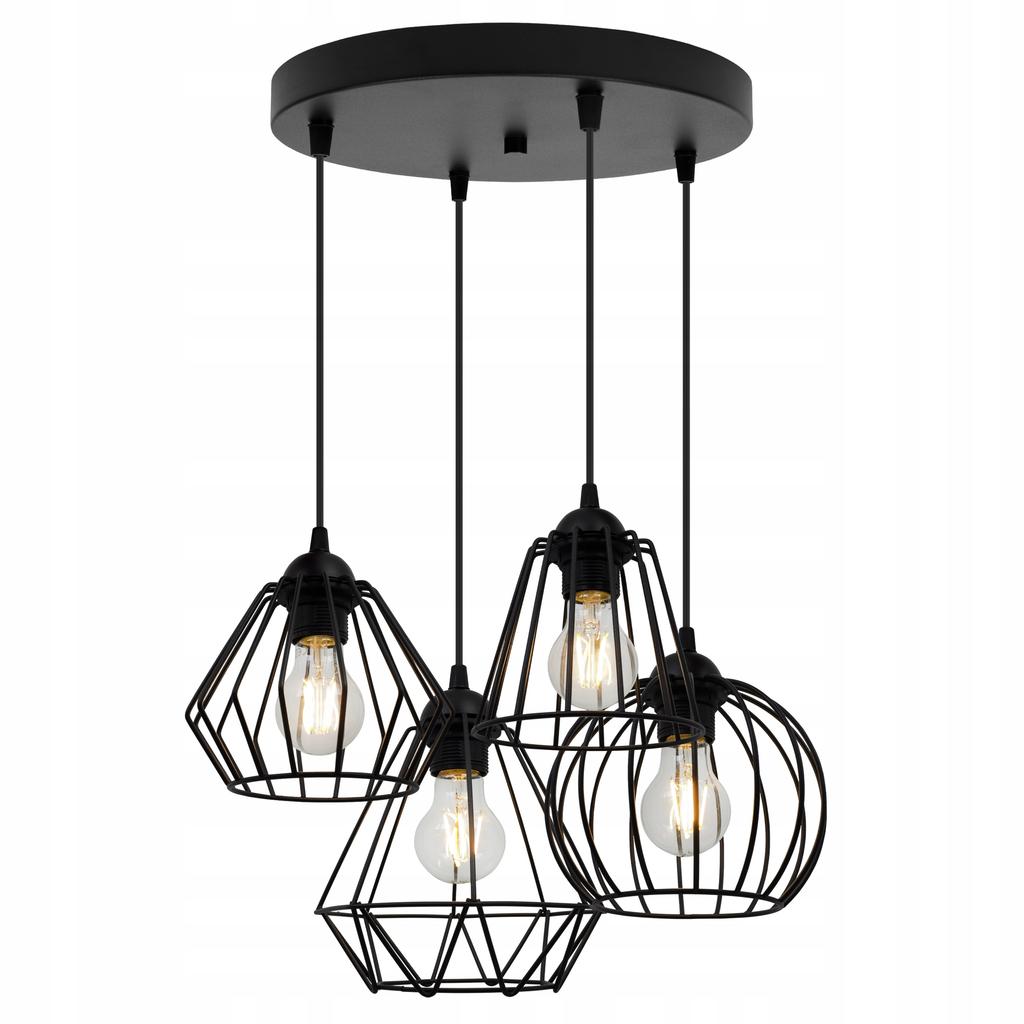 BLACK WIRE HANGING LAMP LOFT CHANDELIER MIX