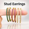 WNFU Women's Stud Earrings, Multicolor Spinel, Gold-Plated Copper