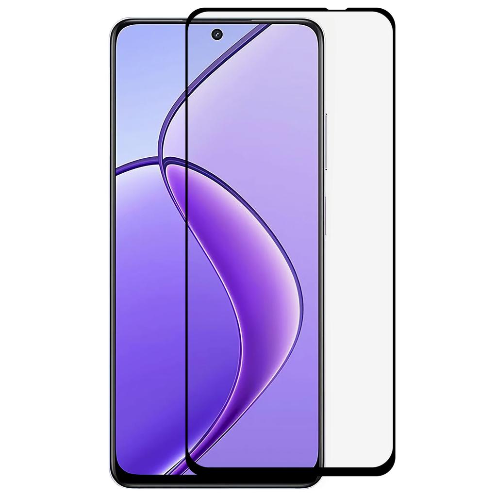 For Realme 12x 5G Side Glue 9D Screen Protector Anti-Explosion Clear Tempered Glass Screen Film