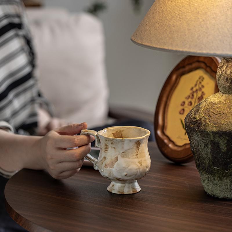 Madge Medieval Goblet Retro Coarse Pottery Flower Water Cup Coffee Cup Export