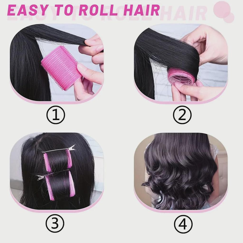 "Magic Self-Adhesive Curling Tube Set with Clips for Air and Lazy Eight-Character Bangs"