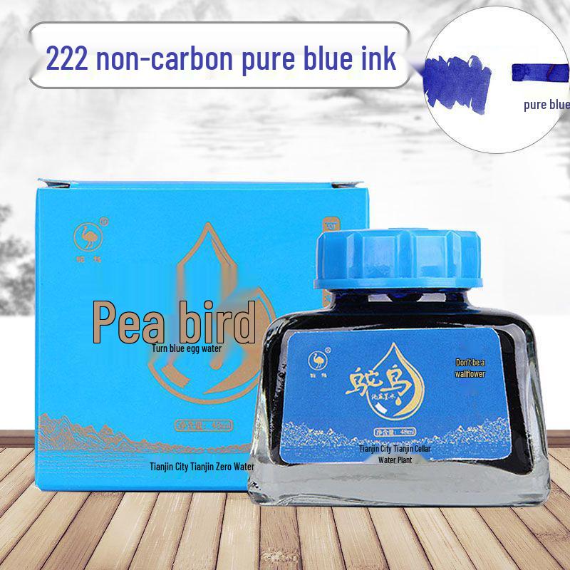 Ostrich Non-Carbon Ink for Series 5 Fountain Pens, Waterproof, Erasable, Red/Black/Pure Blue.