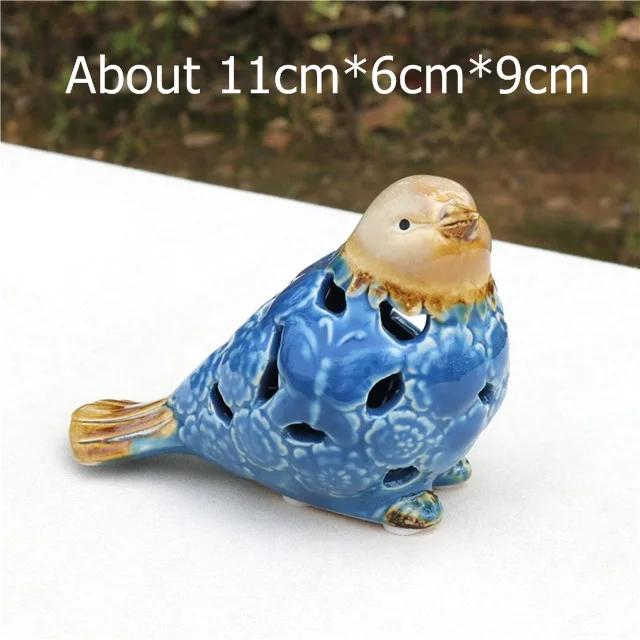 

Hand Painted Porcelain Couple Bird Figurine Cutout Ceramic Birdie Lovers Miniature Decor Gift Craft Trinket Ornament Accessories M