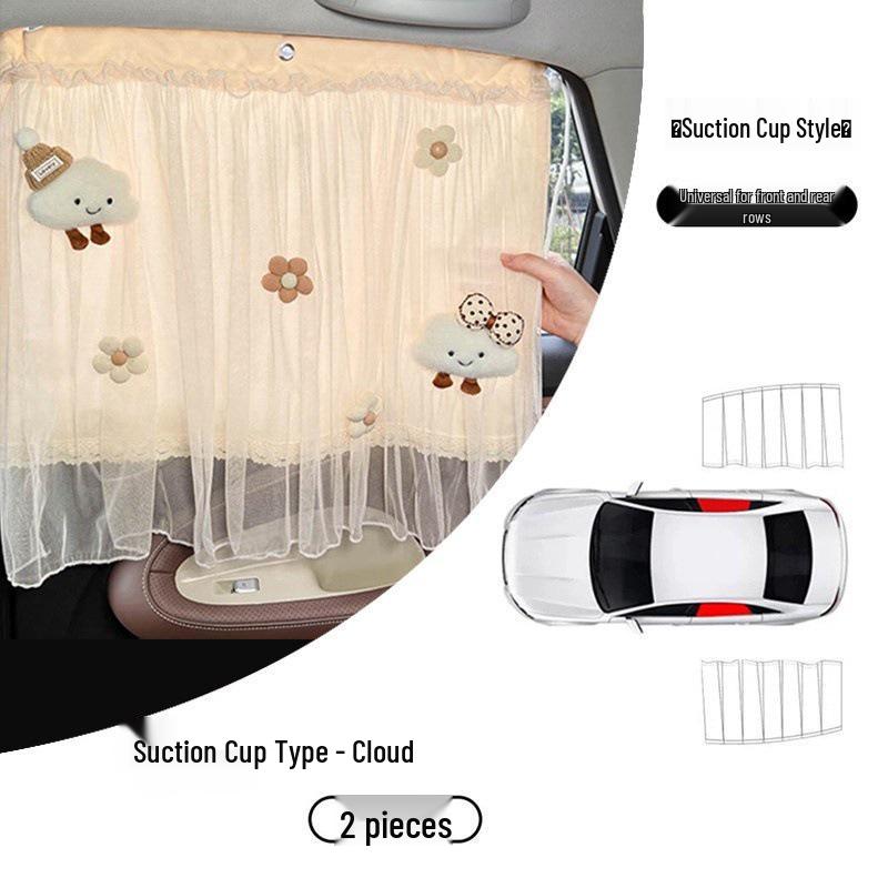 Car Window Sun Shade Privacy Curtains for Front and Rear - Protects Interior & Aids Baby Sleep