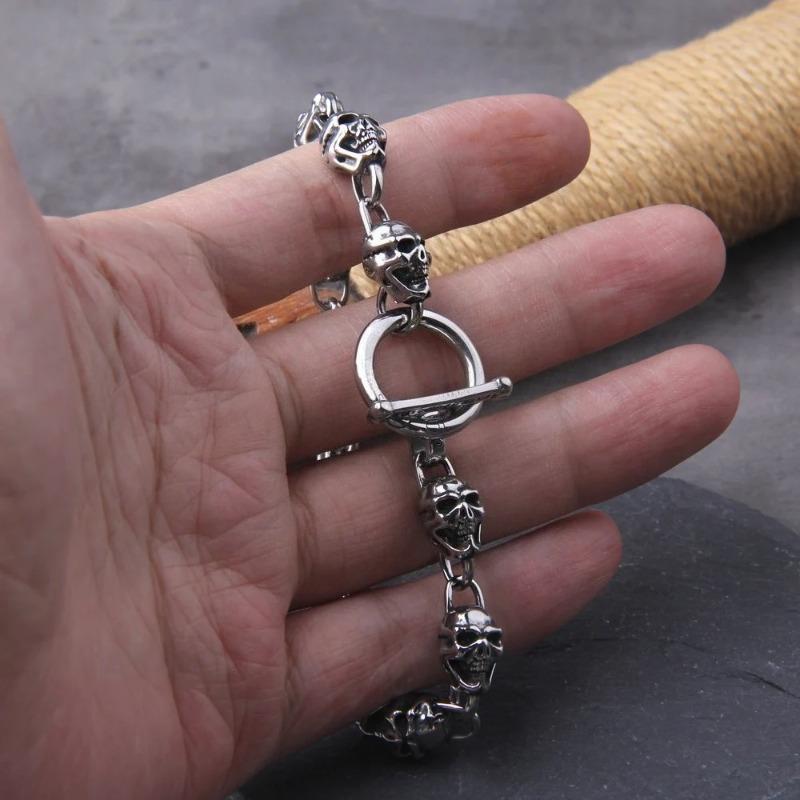 Skeleton Motorcycle Rider Rope Trendy Men's and Women's Skeleton Retro Punk Bracelet
