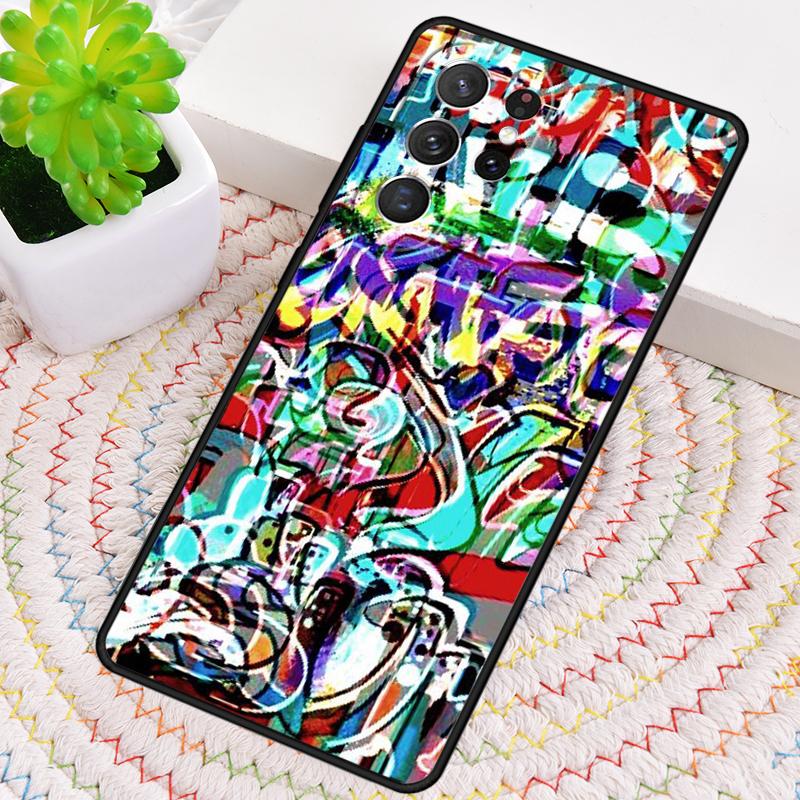 Ins Colorful Graffiti Rainbow Silicone Phone Case For Samsung Galaxy note 10 pro S26 S25 S24 S23 S22 S21 Plus Ultra Capa Cover