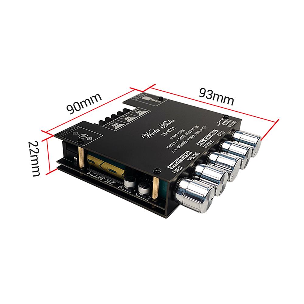 ZK-MT21 2.1 Channel Bluetooth 5.0  Subwoofer Amplifier Board 100W+50W+50W Power Audio Stereo Amplifier Board Bass AMP AUX