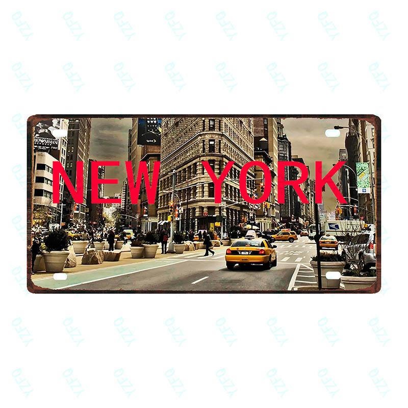 Spain Thailand France Chile City Metal Sign Tin PlateTravel Souvenir Vintage Poster Bar Wall Shop Home Decor 6x12 Inch DC-0109B