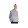 Li Ning Training Series Logo Print Warm Fleece Loose Pullover Sweatshirt Unisex Sweatshirt Gray AWDRF44-5