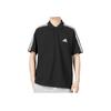 Adidas Embroidered Logo Half-Button Polo Shirt Men Tops Black IC9310