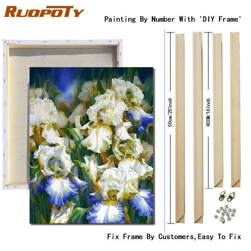RUOPOTY Painting By Numbers Vase Hand Painted Pictures By Number Flower On Canvas Home Decoration DIY Gift Wall Art