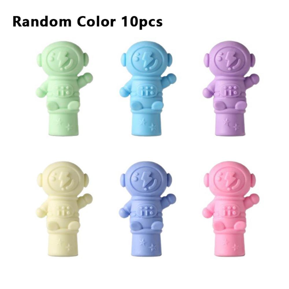 10PCS 2 in 1 Pencil Nib Protective Cap Cat Shape Pencil Extender Erasers  School Office Supplies