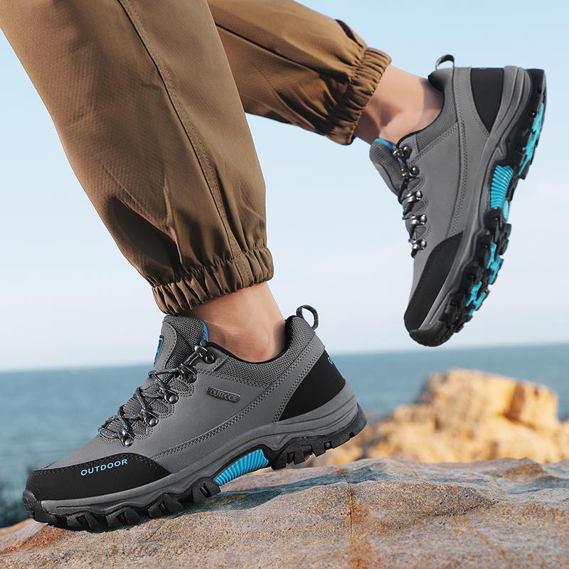 PU Leather Hiking Shoes Anti-collision Outdoor Sneakers Men's Waterproof Climbing Sports Shoes Anti-slip Camping Trekking Shoes