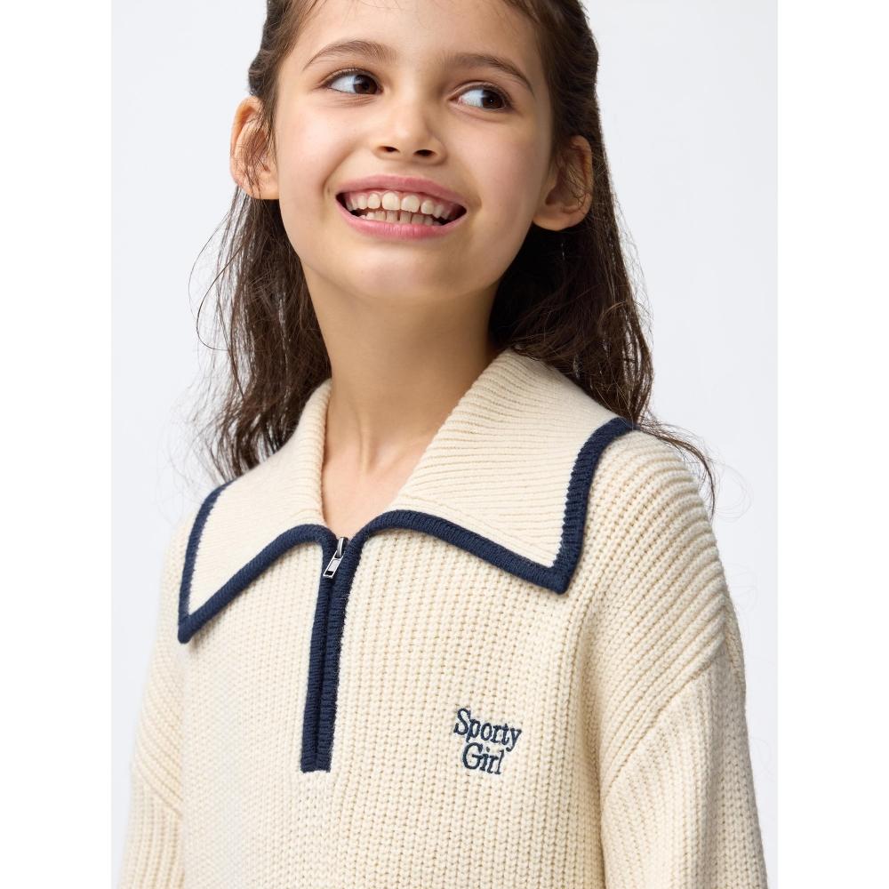 Gu By Uniqlo Girls Half Zip Knit Dress +e