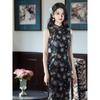 2026 Summer Slimming Floral Cheongsam Dress - Retro Chinese Style Sleeveless Design for Women