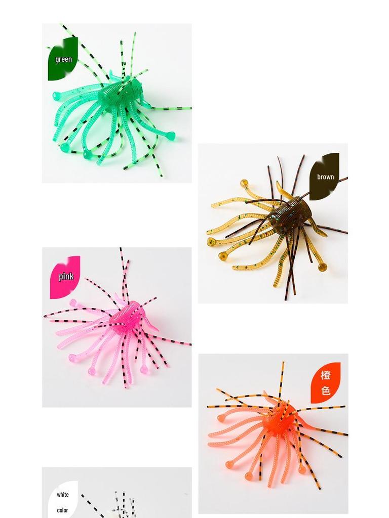 Revised Product Name: Lead-Free Slow-Sinking Black Spider Soft Lure for Sea Fishing