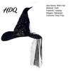 Sturdy Hat for Theme Parties Halloween Witch Hat, Large Ruched Mesh Sequins Wizard Lightweight Costume Prop Costume, Masquerade Cosplay Party