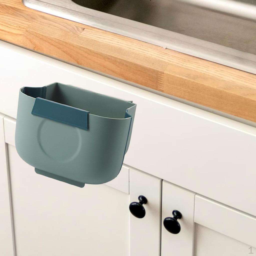 Складная мусорная корзина Мусорная Многофункциональная для Кемпинга Дверь Столешница Общежитие Green 6L