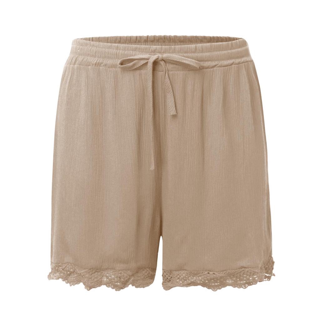 2025 Kadın Yaz Dantel Düz Renk Şort
