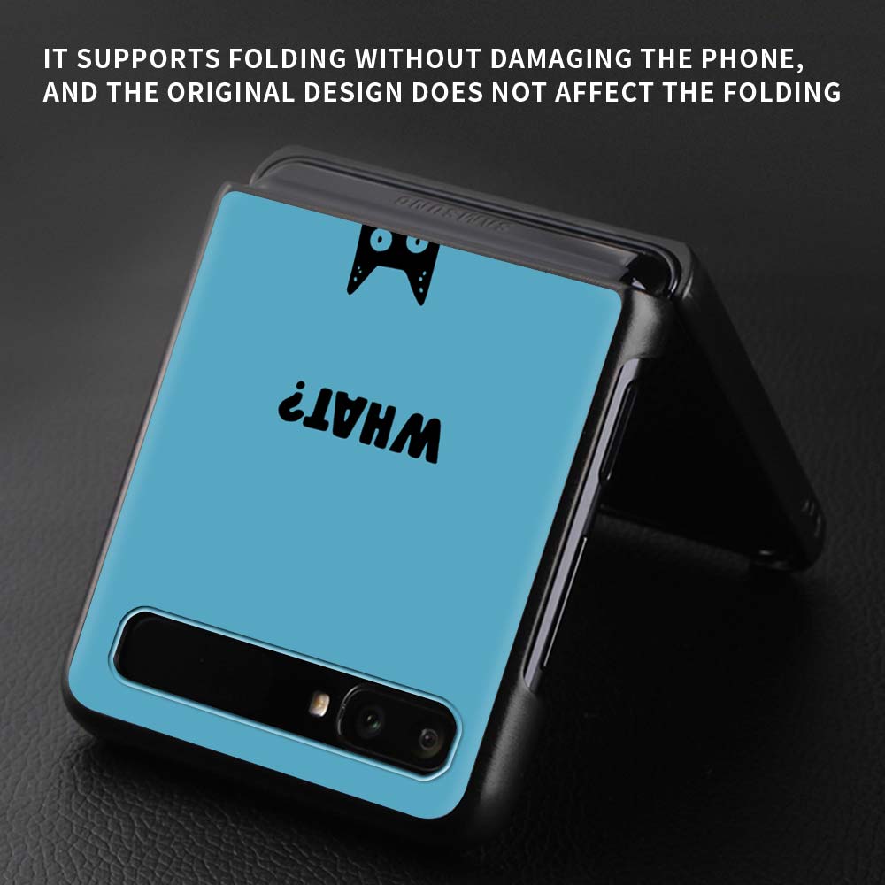 Lustige schwarze Katze, süße Luxus-Falthülle für Samsung Z Flip, Handyhülle für Galaxy Z Flip, Z Flip3 5G, Rückseite, Fundas