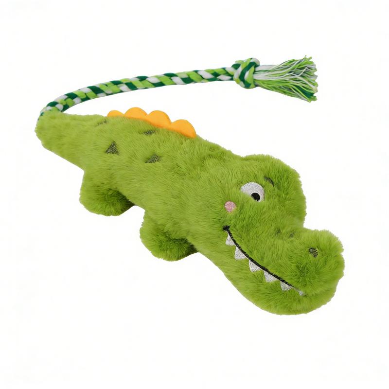 

Pet Crocodile Chew Knotted Indestructible Plush Raw Dog Play Toy Cute Animal Rope Safe Puppy Tooth Chew Dog Tough Toys Resistant