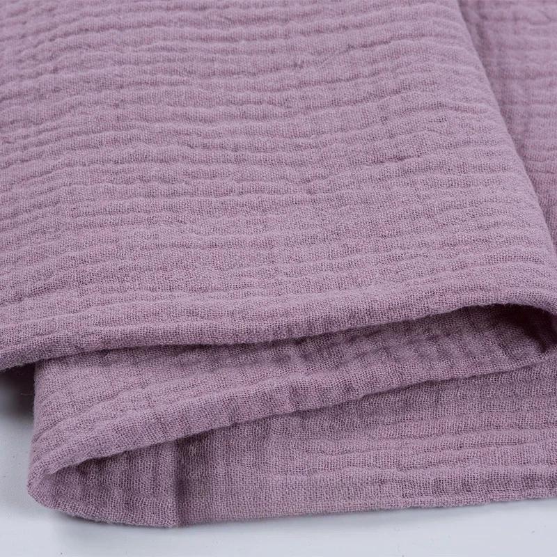 

100x135 см двухслойная марля из чистого хлопка, полностью хлопчатобумажная креповая ткань, однотонная домашняя одежда, платье, шарф, детская одежда, ткань 100x135cm