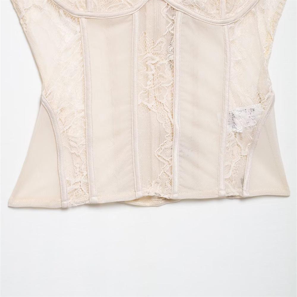 2025 Spring/Summer Women's Sexy Lace V-Neck Backless Slim-Fit Camisole