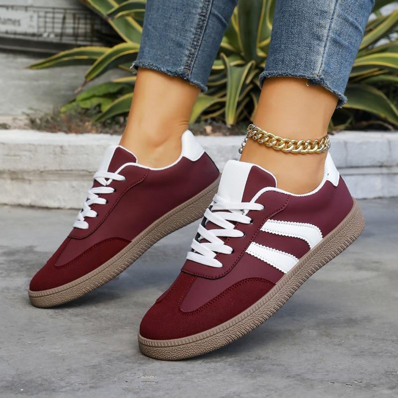Women's German Training Shoes Spring and Autumn New Flat Retro Color-Block Casual Sports Board Shoes