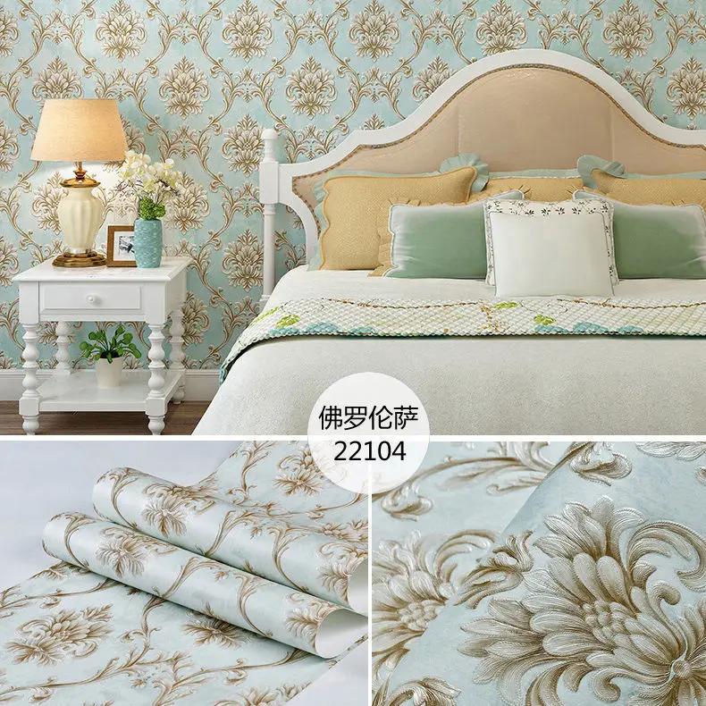 Zesílené samolepky na zeď v evropském stylu 3D do obývacího pokoje Samolepicí domácí dekorace Netkané tapety Tapeta na pozadí do ložnice