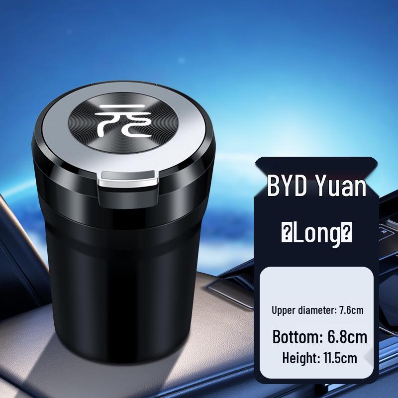 Multifunctional Ceramic Liner Car Ashtray for BYD Yuan EV/Pro/Plus - Ideal for Car and Home Use