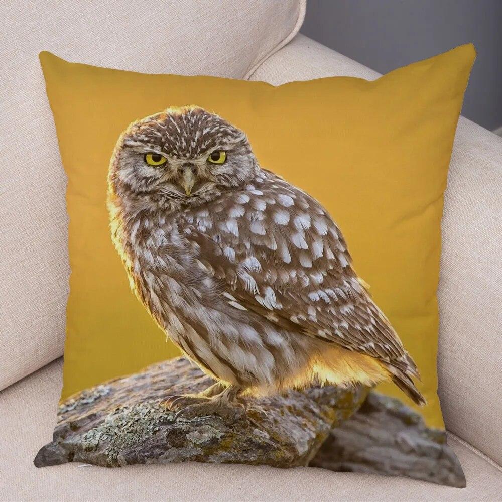 Cute Animal Pillowcase Wild Owl Cushion Cover Decorative Pillowcase Sofa Home Children's Room