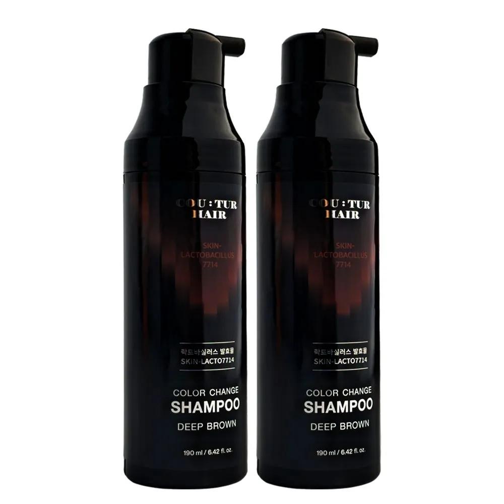 COU:TUR HAIR Season 4 Skin Lacto 7714 Color Dye Shampoo Deep Brown 190ml 2 Bottles Color Change Shampoo Dark Brown Dark brown 190ml 2 pieces