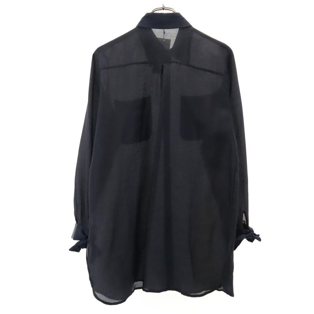 Unused LOVELESS Long Sleeve Sheer Long Shirt 38 Dark Blue See Through Women Used