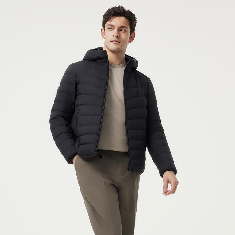 Tanbor Men's Lightweight Hooded Short Down Jacket